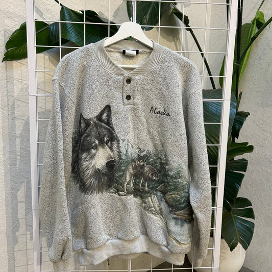 Degrees Grey Alaska Wolf Sweater