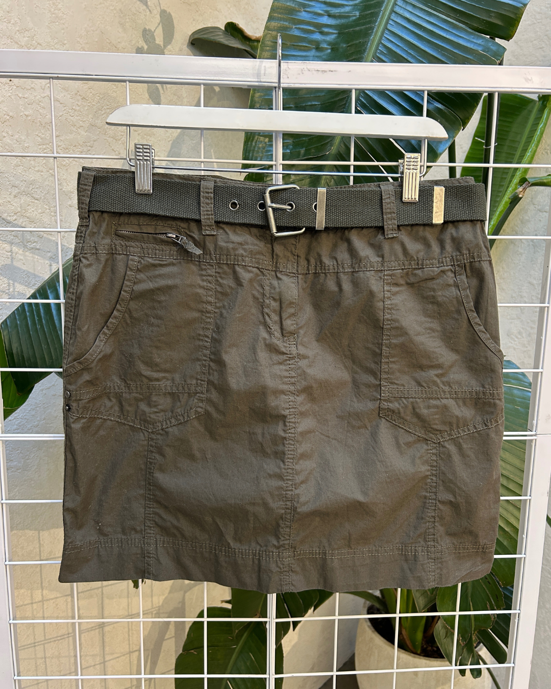 Dalia Collection Army Green Utility Mini Skirt