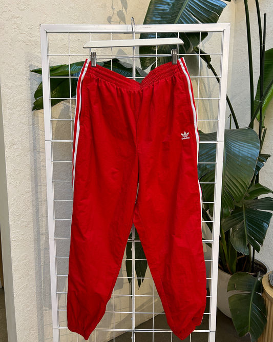 Adidas Red and White Track Pants