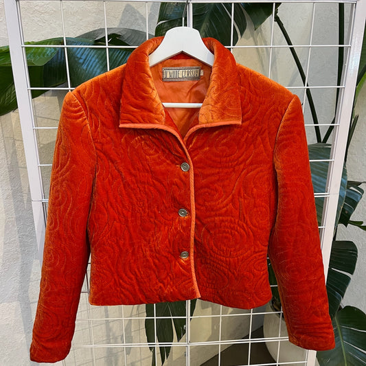 D'Mode Classix Orange Swirl Velvet Jacket