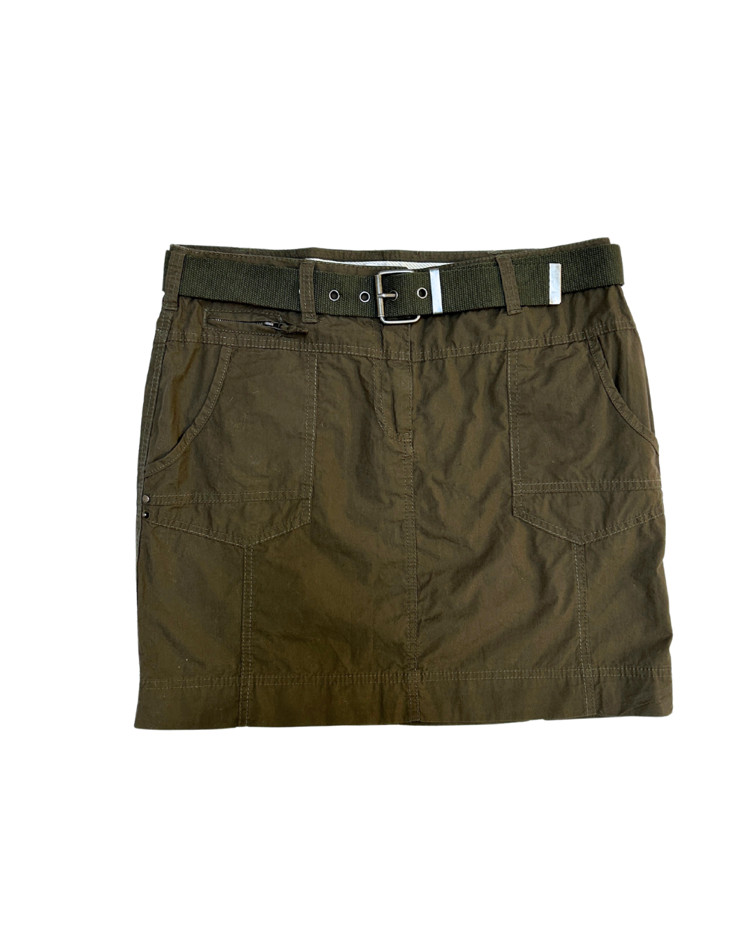 Dalia Collection Army Green Utility Mini Skirt