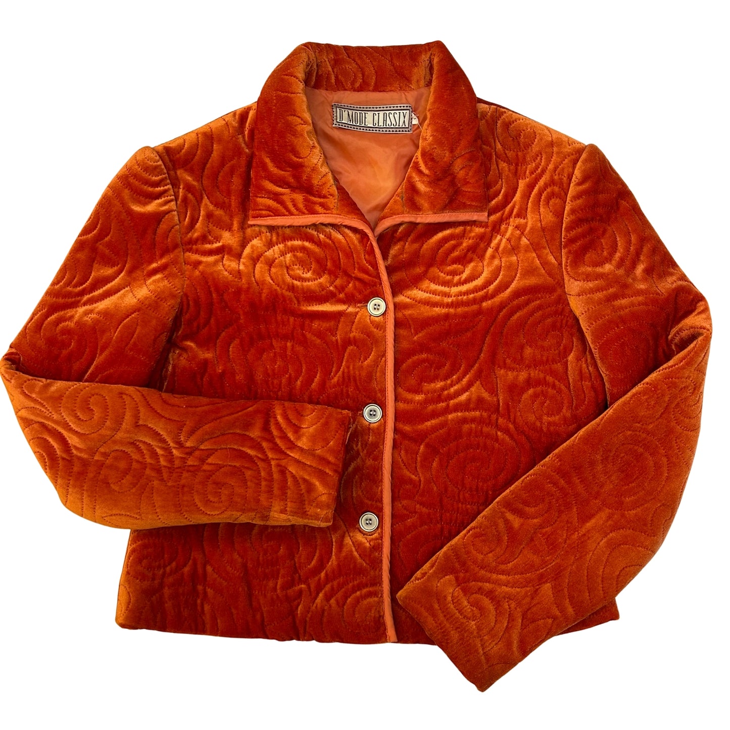 D'Mode Classix Orange Swirl Velvet Jacket