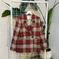 H&M Red & Beige Plaid Tailored Blazer