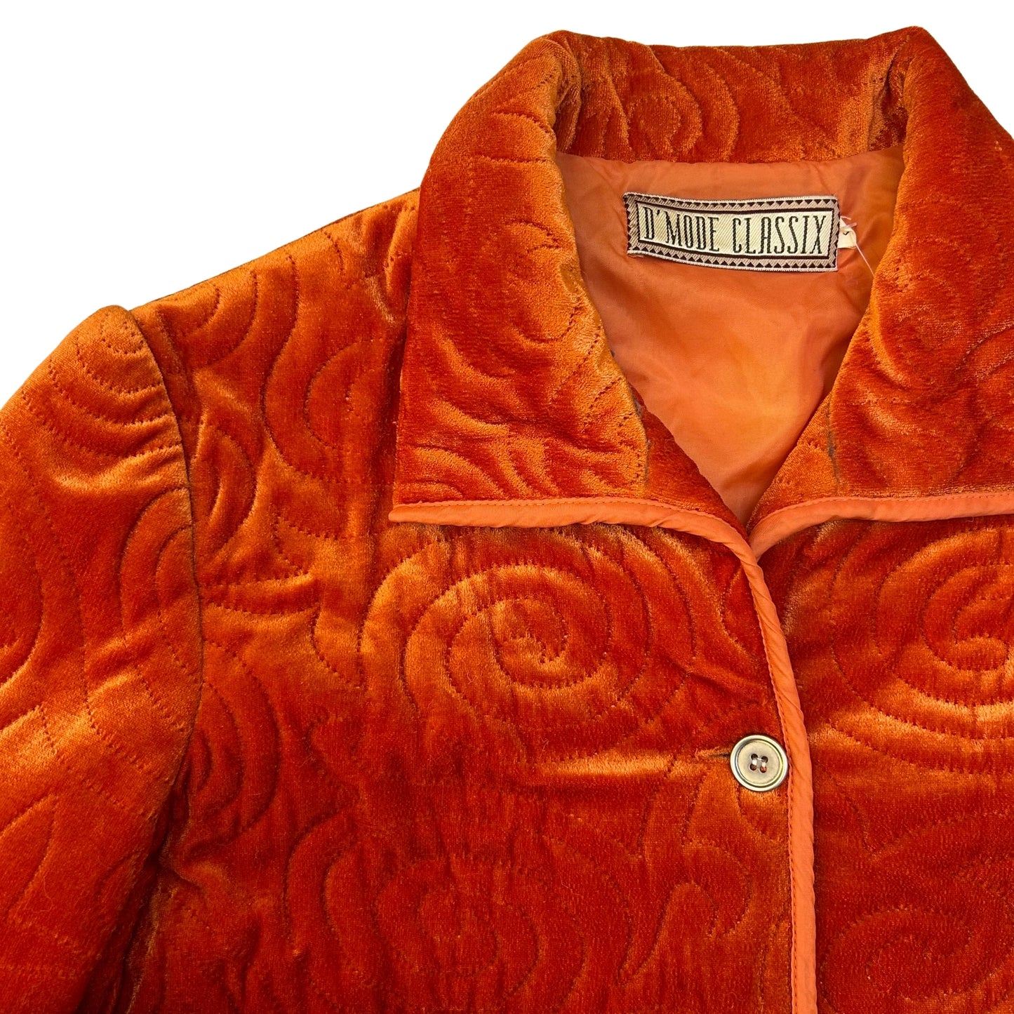 D'Mode Classix Orange Swirl Velvet Jacket