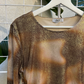 Suzy Shier Brown and Gold Shimmer Top