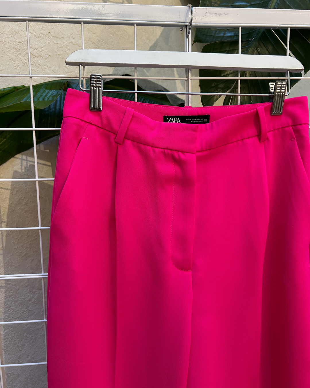 Zara Neon Pink Wide Leg Trousers