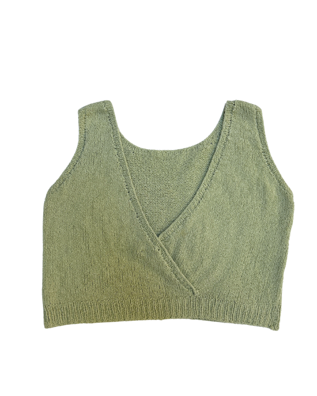 Green Knit Cropped Tank