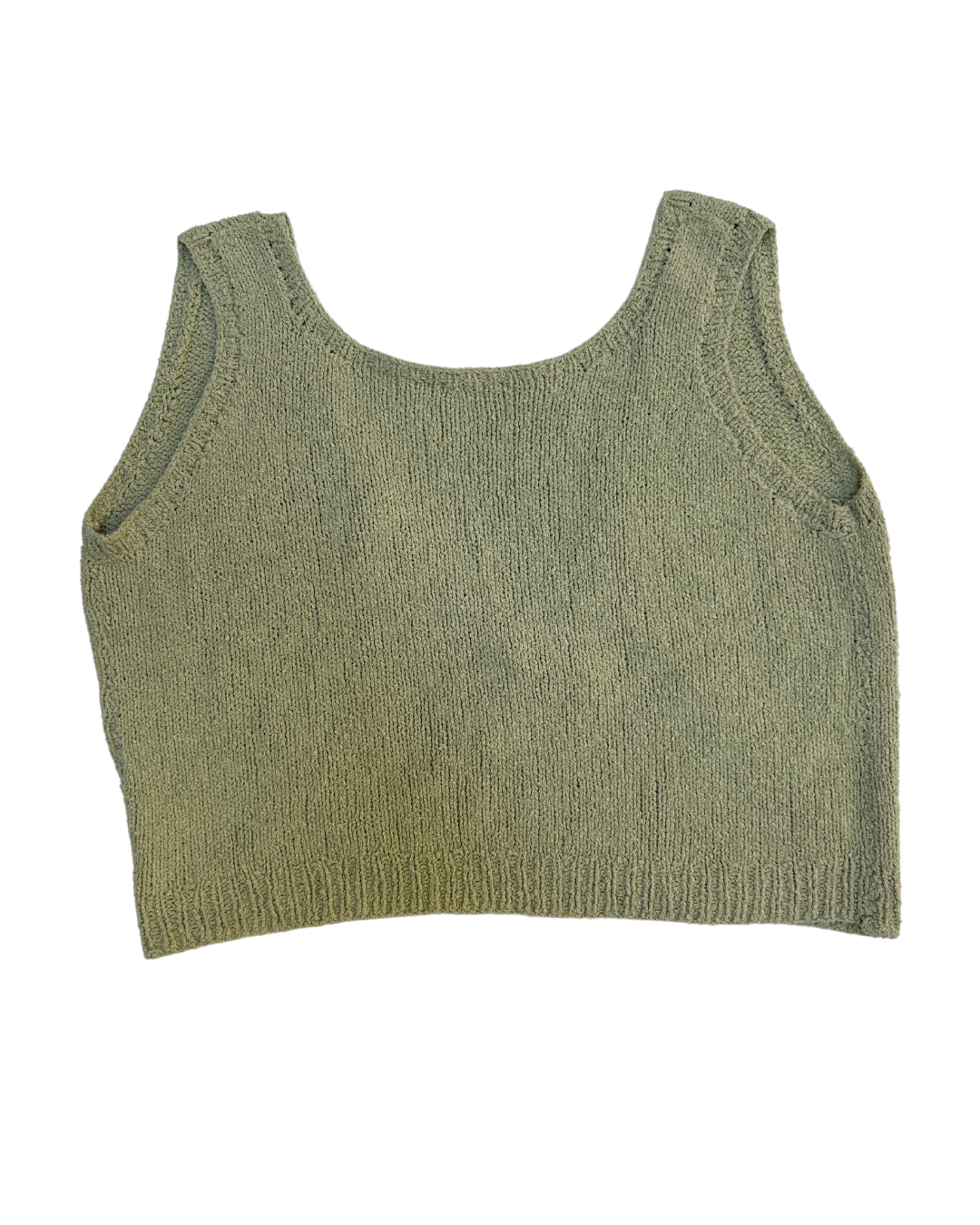 Green Knit Cropped Tank