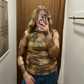 Suzy Shier Brown and Gold Shimmer Top