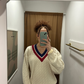 Christopher Rand Cream Cable Knit Sweater