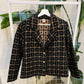 Vintage Black and Tan Tapestry Cropped Jacket