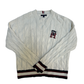 Tommy Hilfiger White Cable Knit Collegiate Sweater