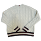 Tommy Hilfiger White Cable Knit Collegiate Sweater