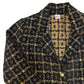 Vintage Black and Tan Tapestry Cropped Jacket