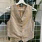 Chauvin Beige Wool Button Up Vest