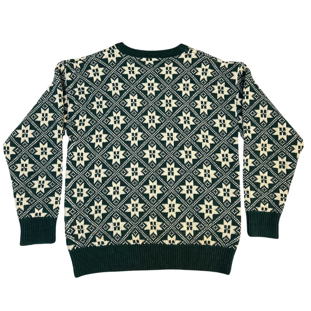 Boat House Row Green + Cream Holiday Sweater