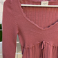 Wilfred Deep Rose Cottage-Core Ribbed Knit Top