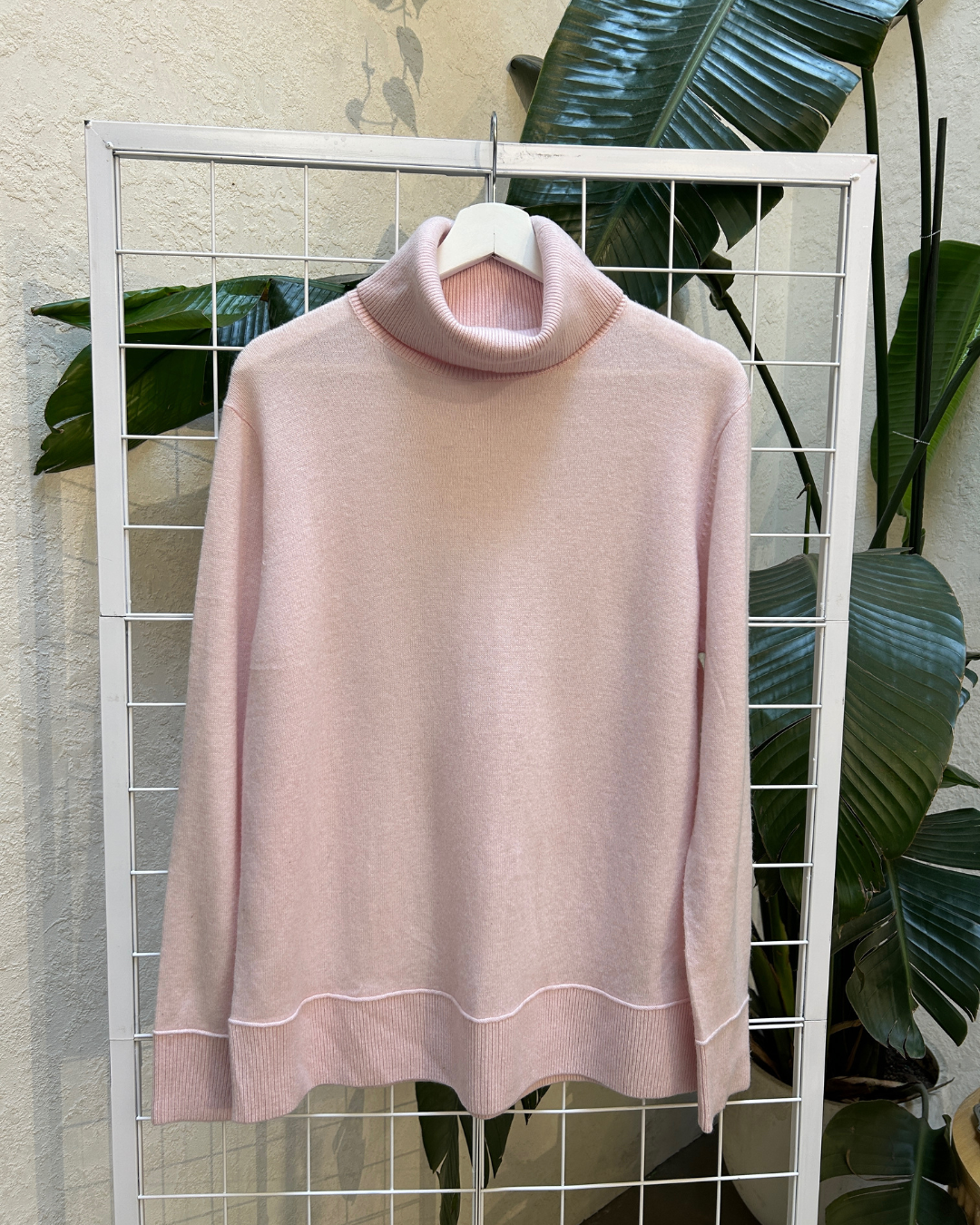 Bleu Gray Baby Pink Wool Sweater