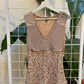 Le Chateau Light Brown Crocheted Beaded Tank