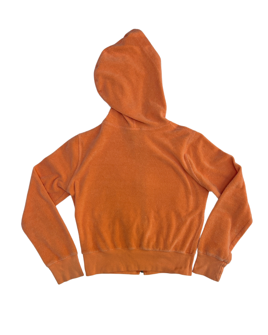 Bebe Peach Terry Cloth Cropped Zip Hoodie