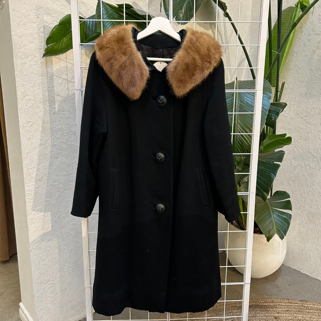 Woodward's Black Fur Collar Coat