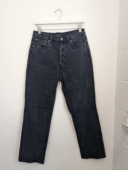 Denim Forum Black High Rise Straight Jeans - Size 29