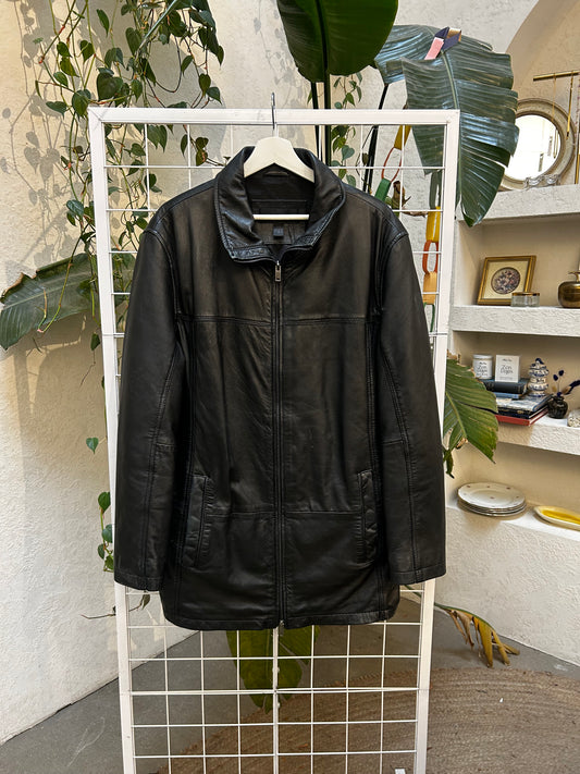 Danier Black Leather Zip Jacket