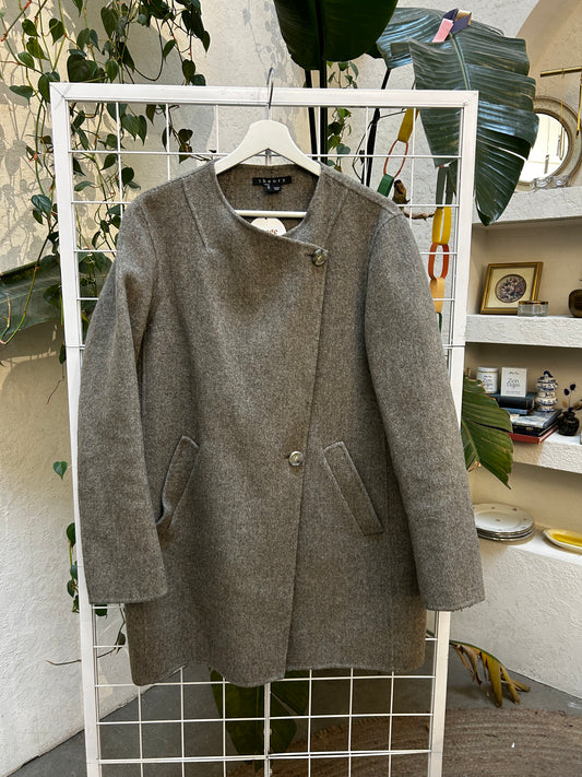 Theory Grey Wool Asymetrical Coat