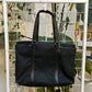 Coach Black Monogram and Leather Tote Bag